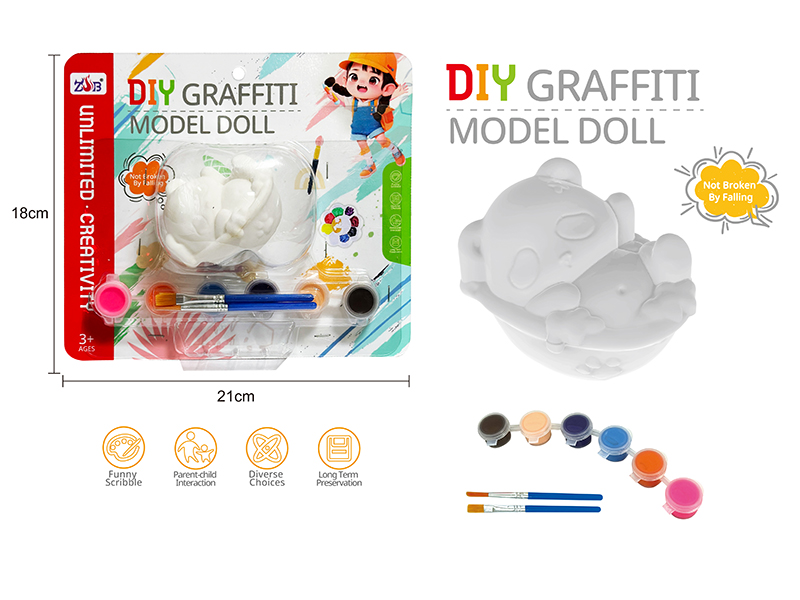 DIY Graffiti Soft Glue Solid Modle Doll - Panda
