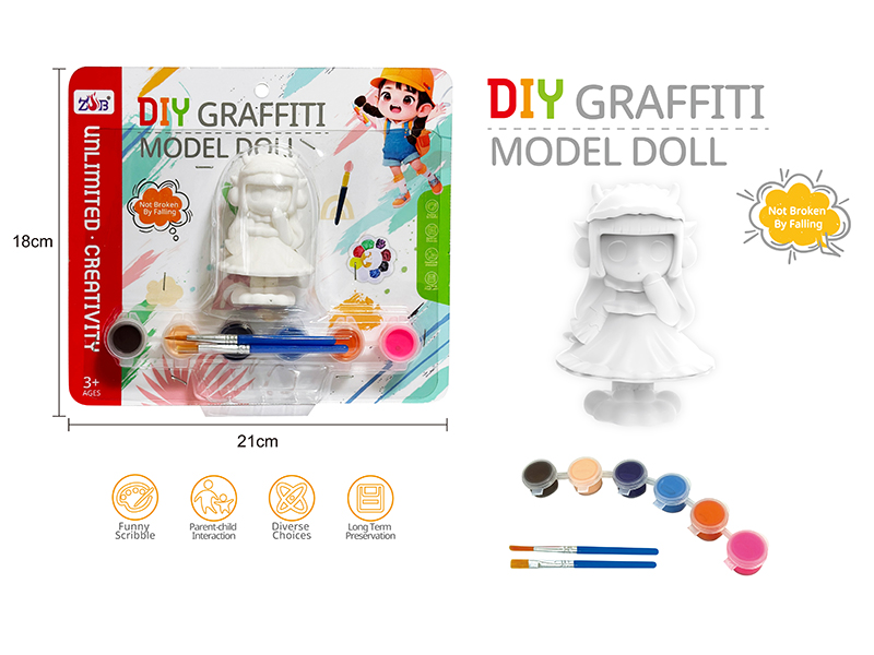DIY Graffiti Soft Glue Solid Modle Doll - Magic Girl