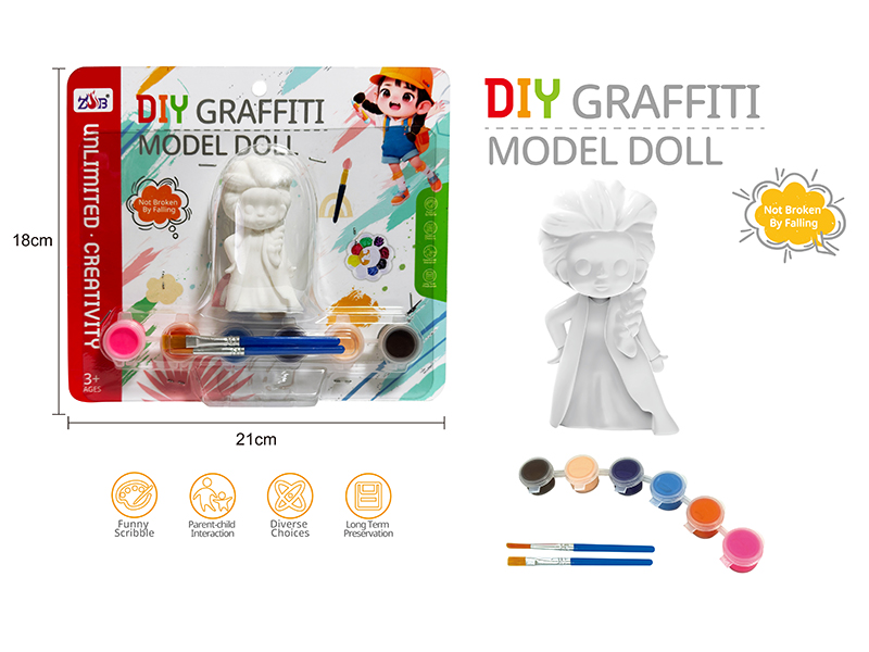 DIY Graffiti Soft Glue Solid Princess Modle Doll