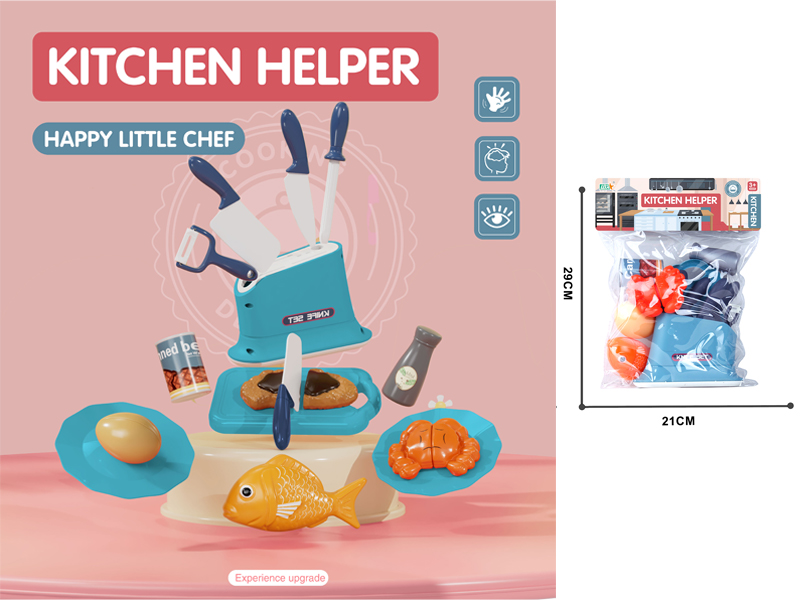Kitchen Knives With Food Set(Blue)