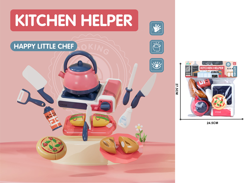 Gas Stove With Water Kettle And Hot Dog Set(Red)