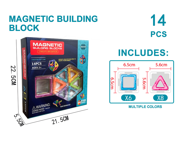 Transparent Magnetic Building Block Set 14PCS