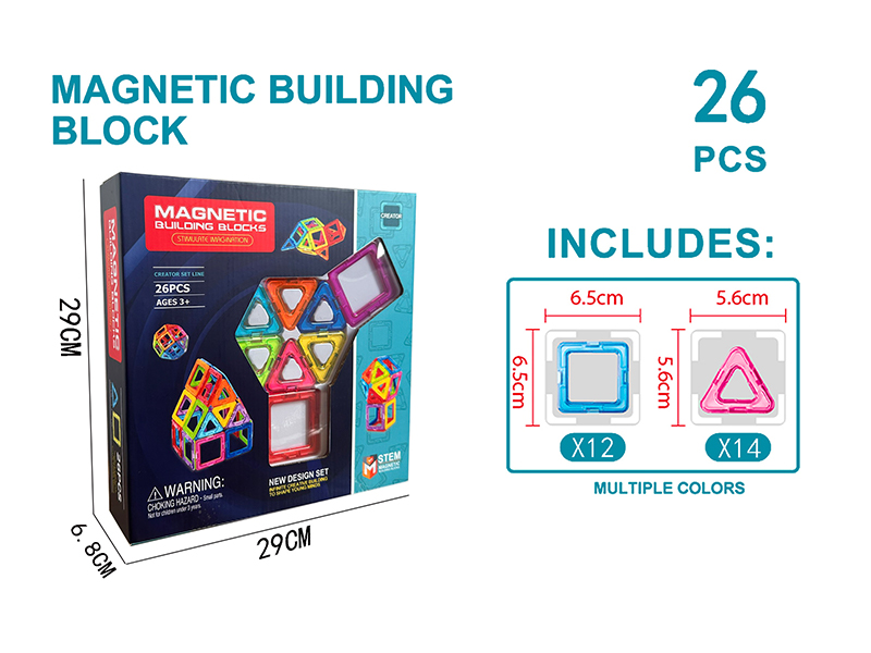 Transparent Magnetic Building Block Set 26PCS