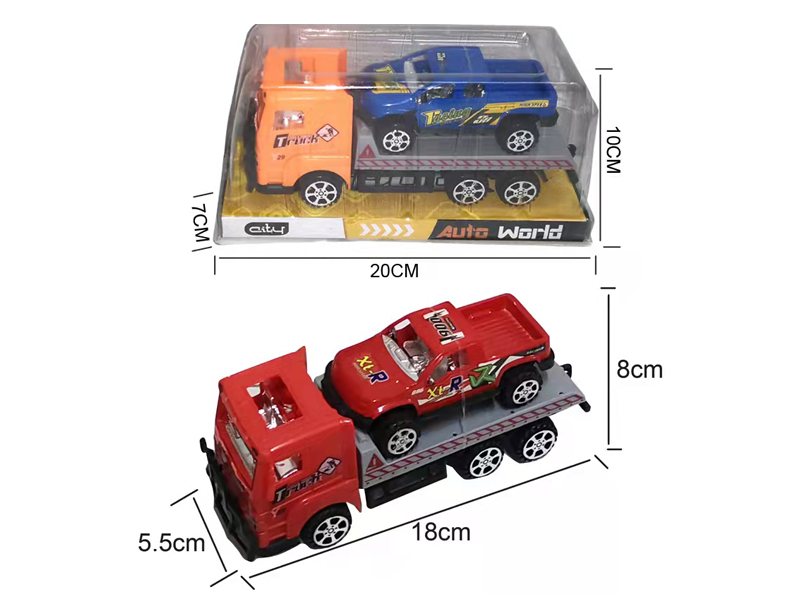 18CM Friction Tow Truck+1PCS 10CM Slide Car