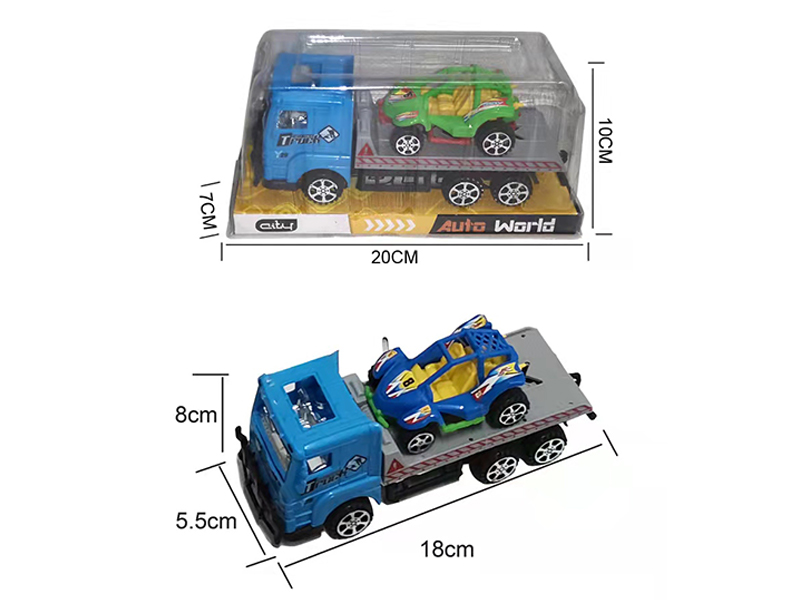 18CM Friction Tow Truck+1PCS 7CM Slide Karting