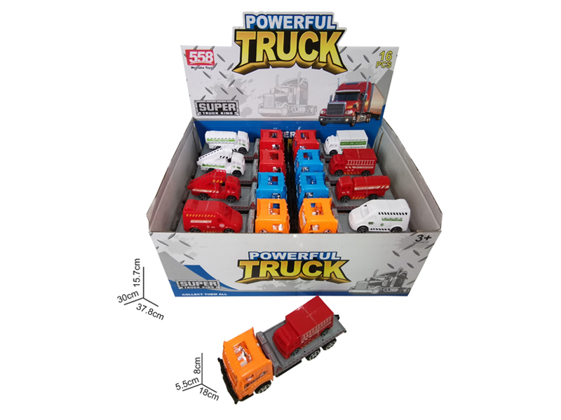 18CM Friction Tow Truck+1PCS 8CM Slide Airport Vehicles/Fire Trucks(16PCS)