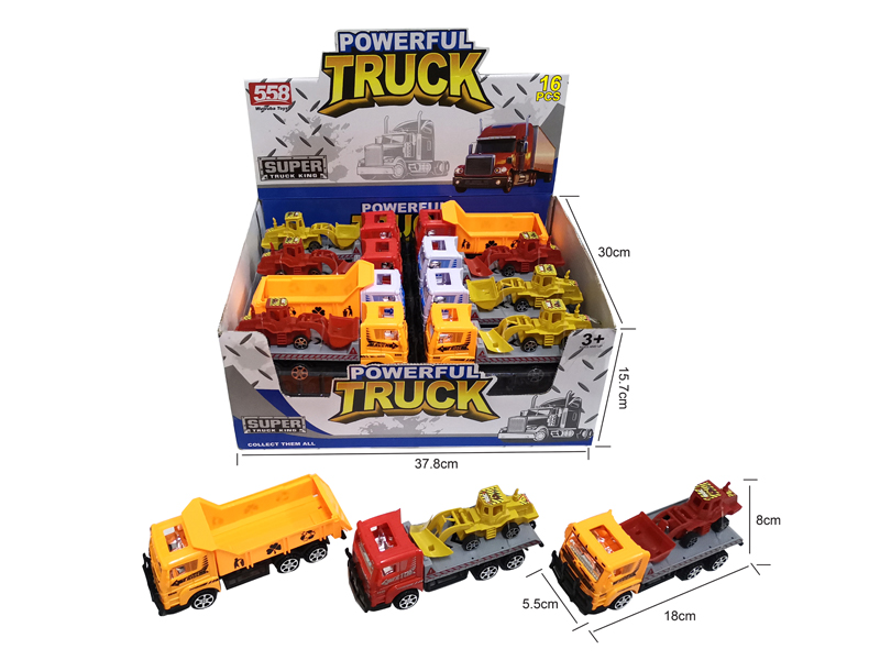 18CM Friction Tractor Engineering Vehicle(16PCS)