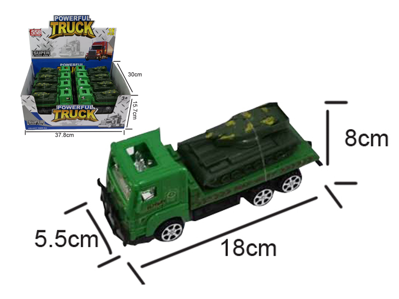 18CM Friction Military Towing Vehicle+1PCS 11CM Tank(16PCS)