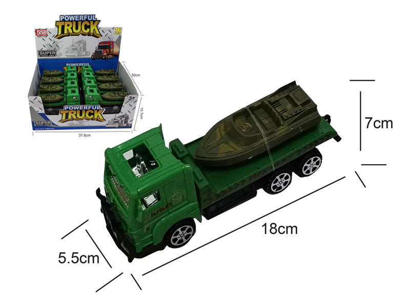 18CM Friction Military Towing Vehicle+1PCS 11CM Launch(16PCS)