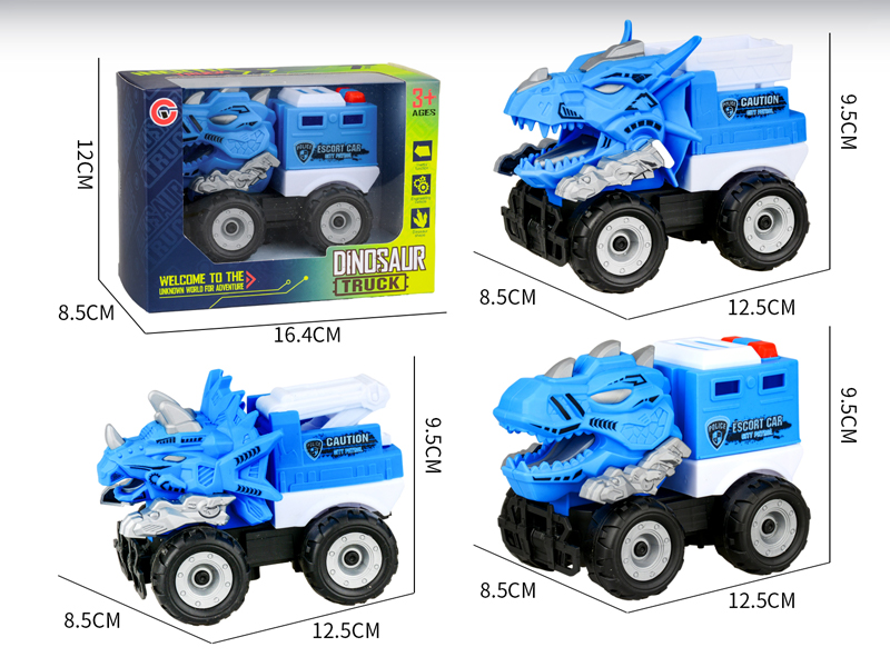 Medium Large Friction Dinosaur Police Car