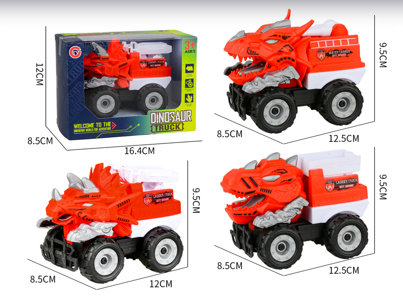 Medium Large Friction Dinosaur Fire Engine