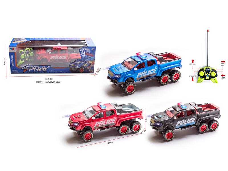 1:16 Six-Wheel Benz Pickup 4-Channel Remote Control Police Car(Not Included Batteries)