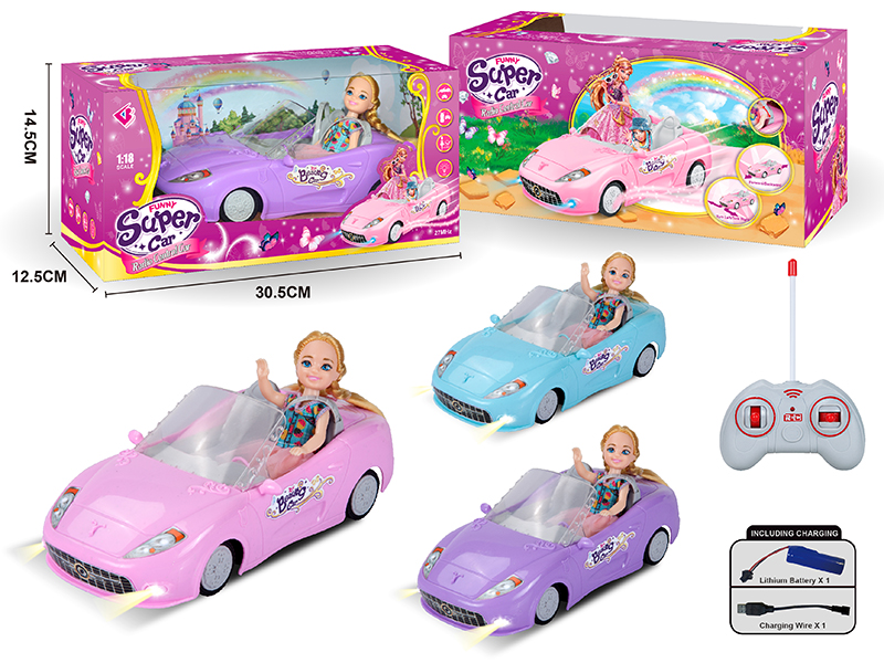 1:18 4-Channel Remote Control Car With Doll