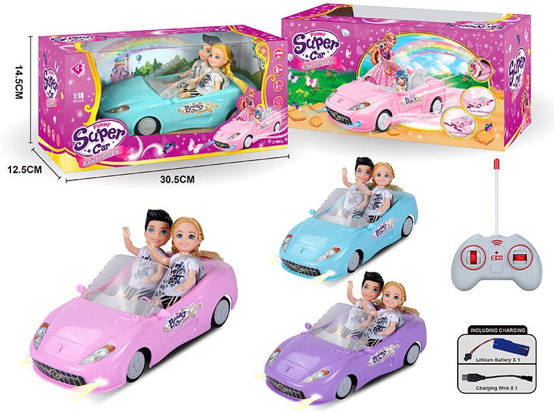 1:18 4-Channel Remote Control Car With 2 Dolls