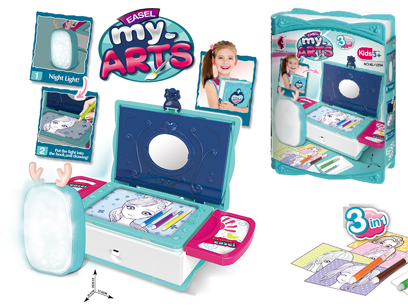 Magic Book Storage Box Painting Play Set(With Lights)