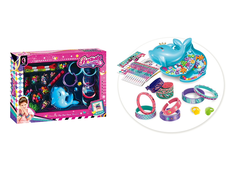 Dolphin Storage Jewelry Box DIY Beads Bracelet Set