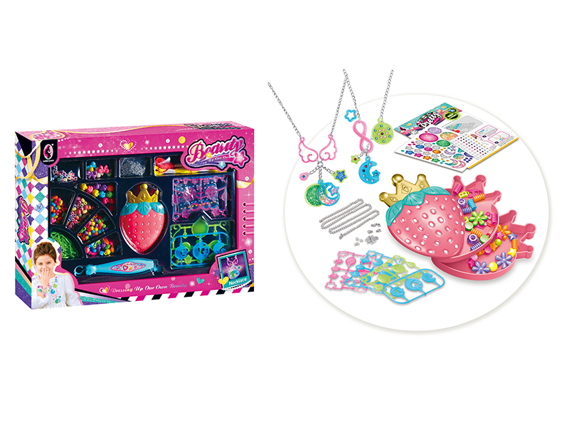 Strawberry Storage Jewelry Box DIY Beads Necklace Set