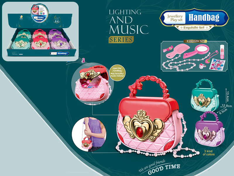 Handbag Jewelry Play Set With Lights And Music 6pcs