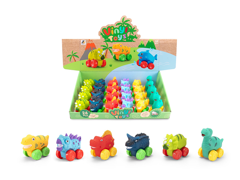 Vinyl Toys Slide Dinosaur Car 24PCS