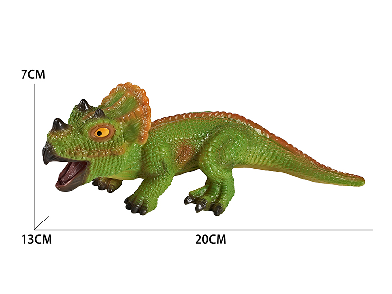 Vinyl Cartoon Dinosaur Model With BB Whistle And IC - Triceratops