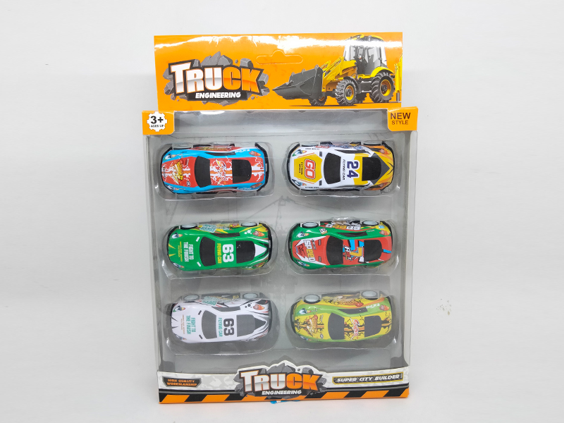 Slide Tin Car 6pcs