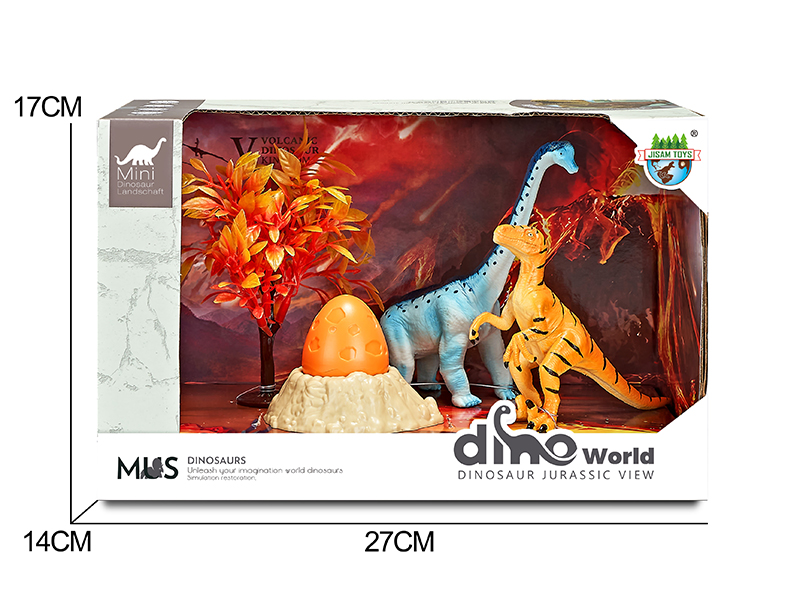 Dinosaur Model Volcano Scene Set + Surprise Dragon Egg