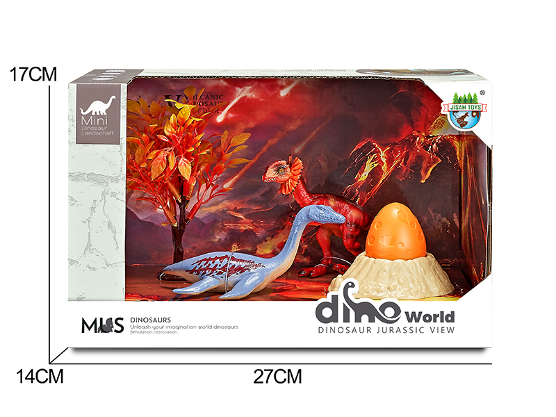 Dinosaur Model Volcano Scene Set + Surprise Dragon Egg
