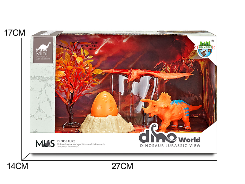 Dinosaur Model Volcano Scene Set + Surprise Dragon Egg