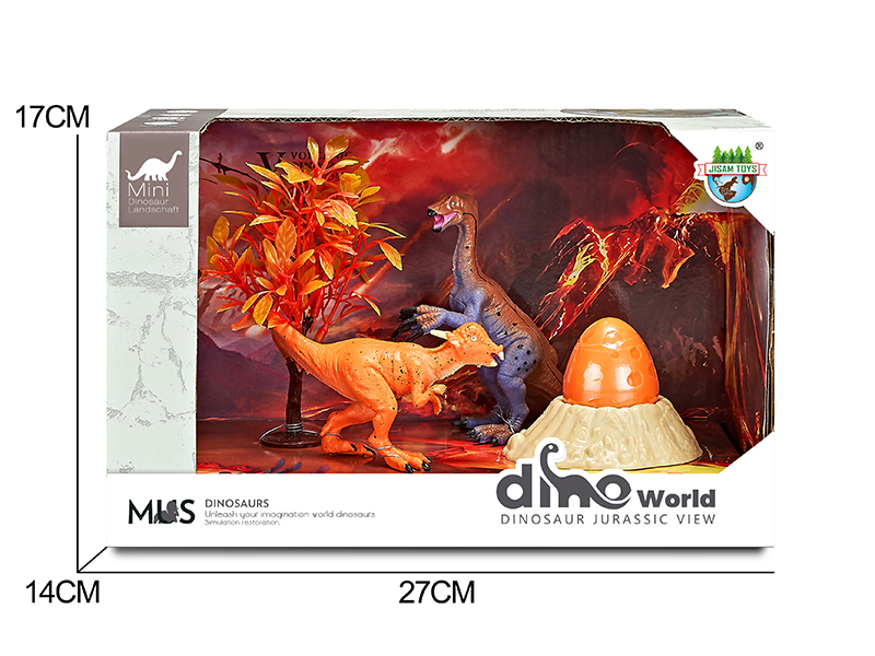 Dinosaur Model Volcano Scene Set + Surprise Dragon Egg