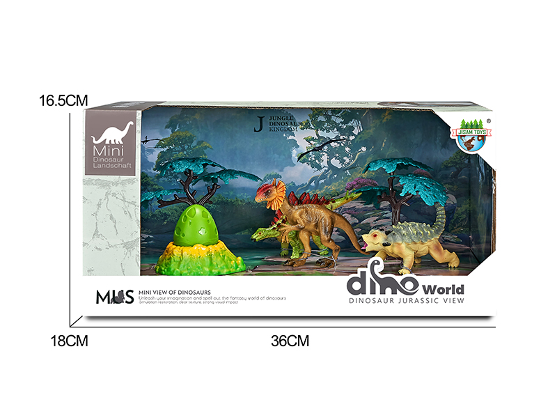 Dinosaur Model Forest Scene Set + Surprise Dragon Egg