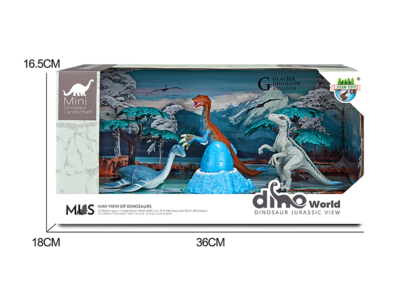 Dinosaur Model Glacier Scene Set + Surprise Dragon Egg