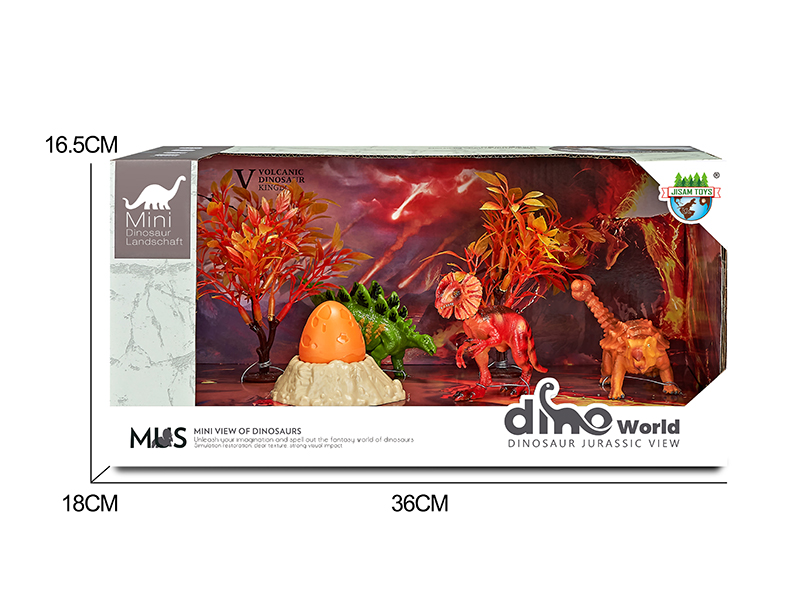 Dinosaur Model Volcano Scene Set + Surprise Dragon Egg