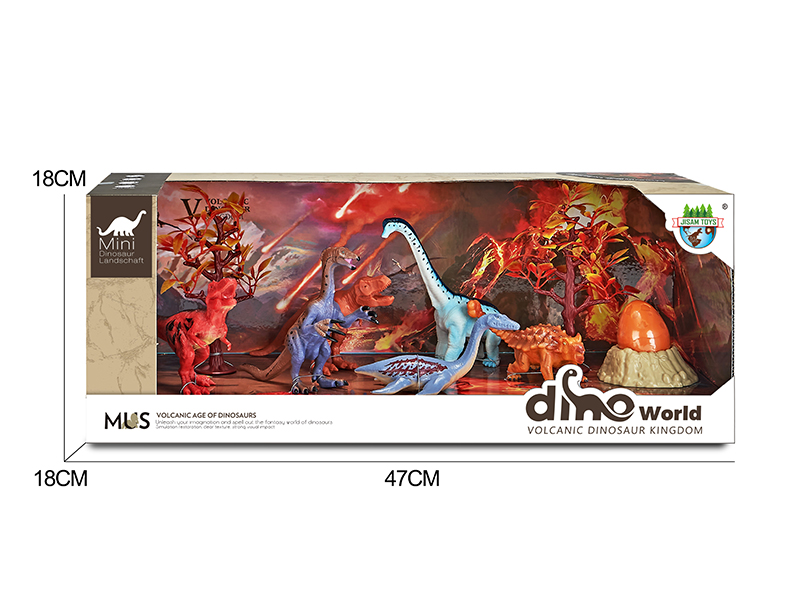 Dinosaur Model Volcano Scene Set + Surprise Dragon Egg