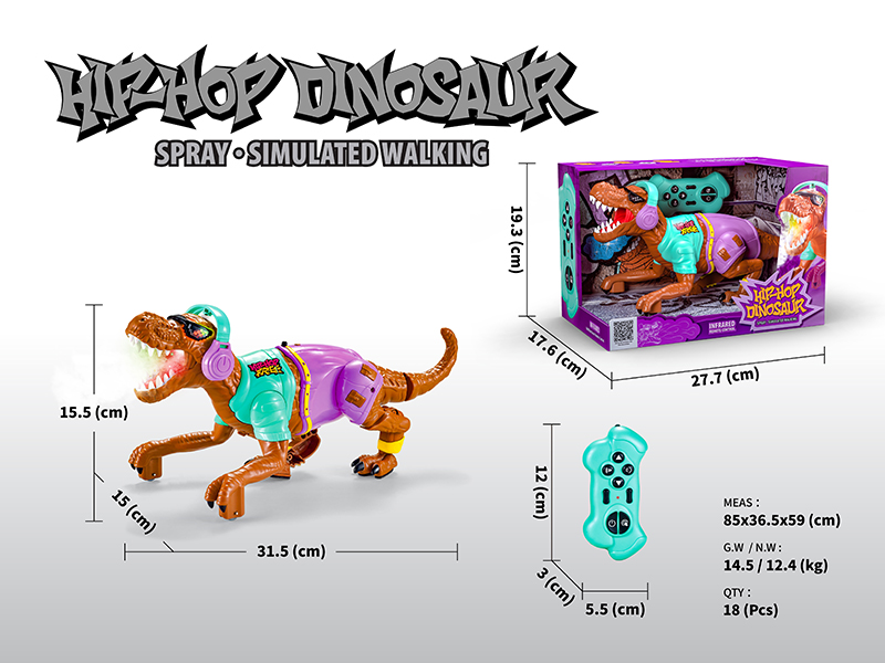 IR Remote Control Spray Hip-Hop Dinosaur