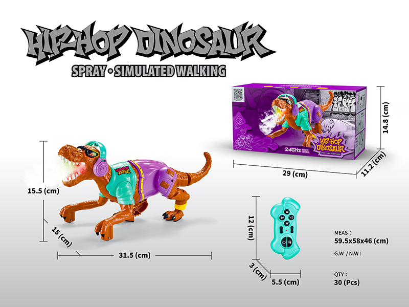 2.4G Remote Control Spray Hip-Hop Dinosaur