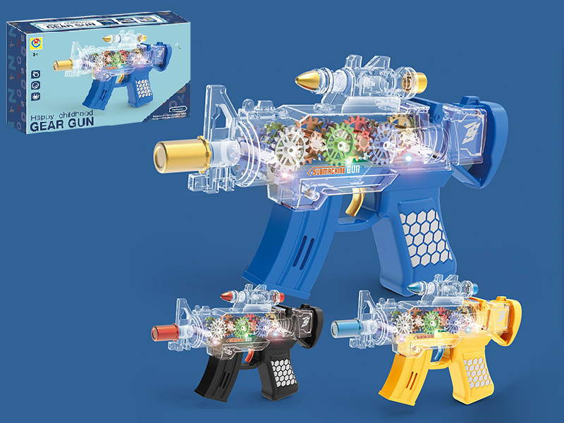 Transparent Gear Gun With Flash Light And Music