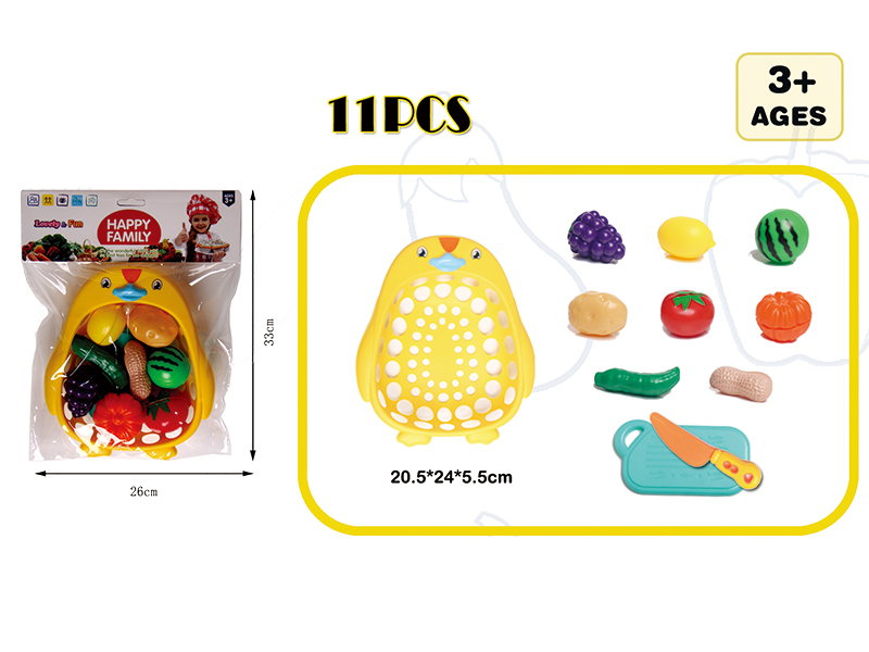 Cutting Fruits And Vegetable Set With Basket 11pcs