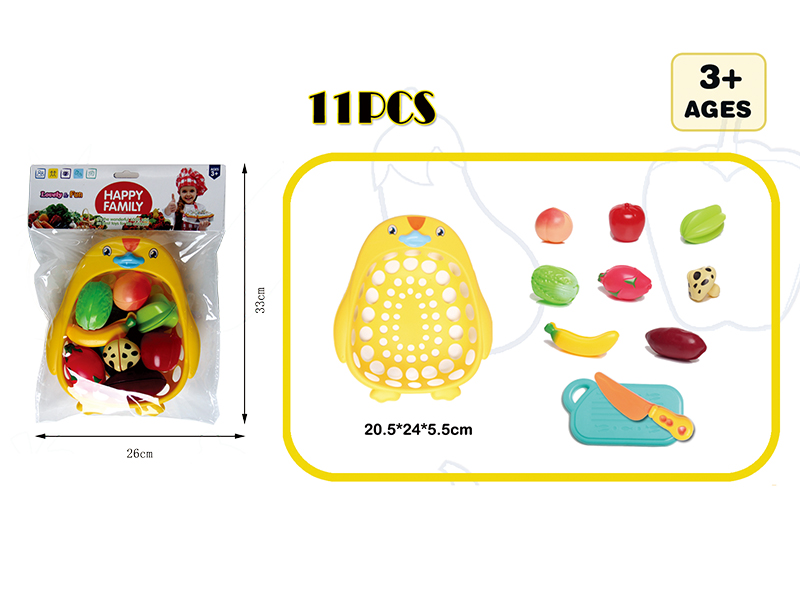 Cutting Fruits And Vegetable Set With Basket 11pcs