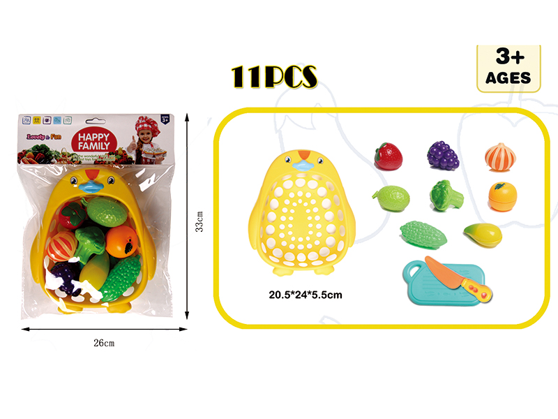 Cutting Fruits And Vegetable Set With Basket 11pcs