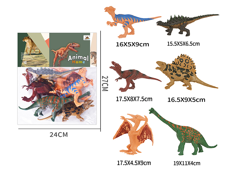 7-Inche Solid Dinosaur 6PCS