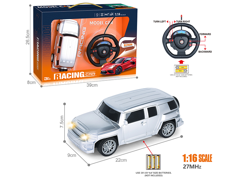 27Mhz 1:16 4-Channel Remote Control Spray-Painted Land Cruiser Simulation Car With Headlight(Not Included Batteries)