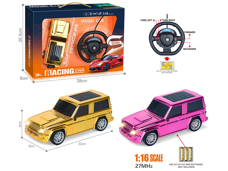 27Mhz 1:16 4-Channel Remote Control Electroplating Wrangler Simulation Car With Headlight(Not Included Batteries)