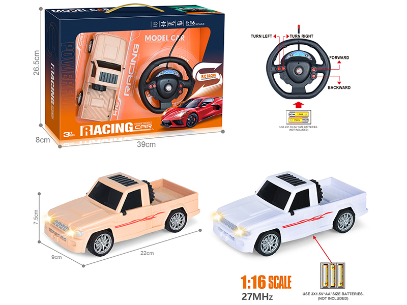 27Mhz 1:16 4-Channel Remote Control Pickup Truck With Headlight(Not Included Batteries)