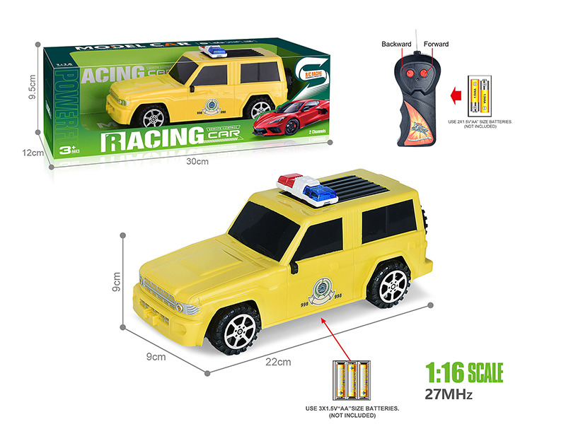 27Mhz 1:16 2-Channel Remote Control Wrangler Simulation Fire Control Police Car(Not Included Batteries)