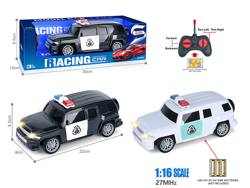 27Mhz 1:16 4-Channel Remote Control Land Cruiser Simulation Police Car With Headlight(Not Included Batteries)