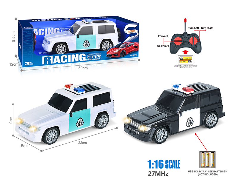 27Mhz 1:16 4-Channel Remote Control Wrangler Simulation Police Car With Headlight(Not Included Batteries)