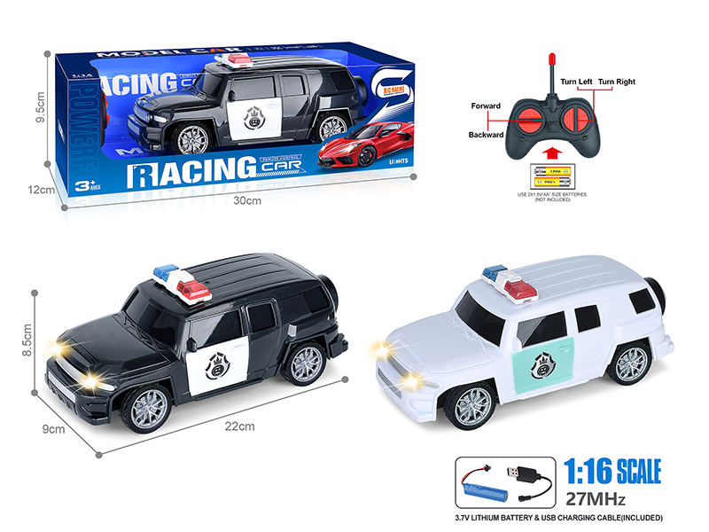 27Mhz 1:16 4-Channel Remote Control Land Cruiser Simulation Police Car With Headlight(Included Batteries)
