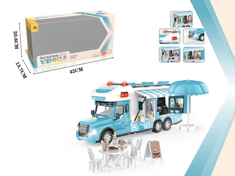 Friction Sky Blue Motor Home