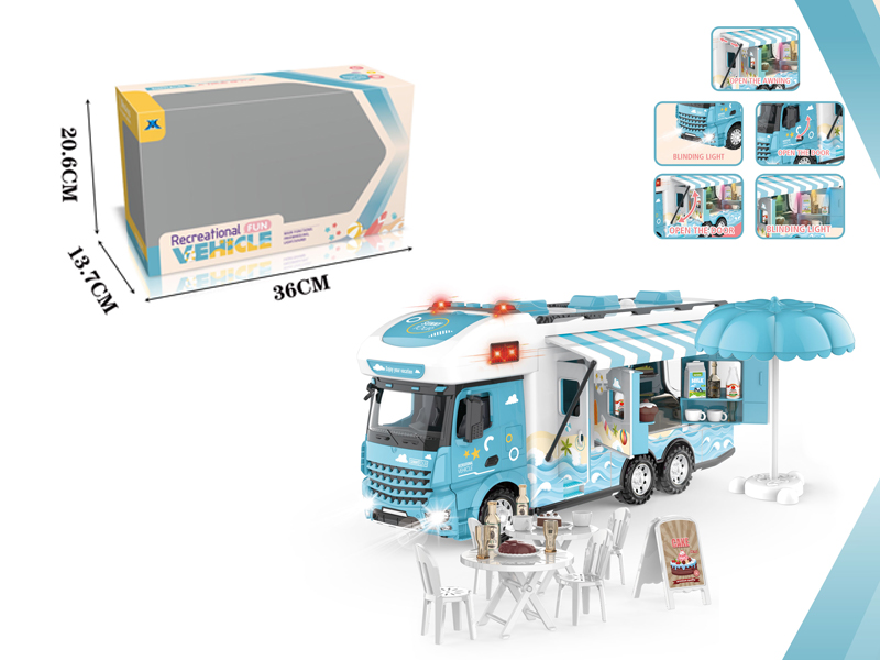 Friction Sky Blue Motor Home