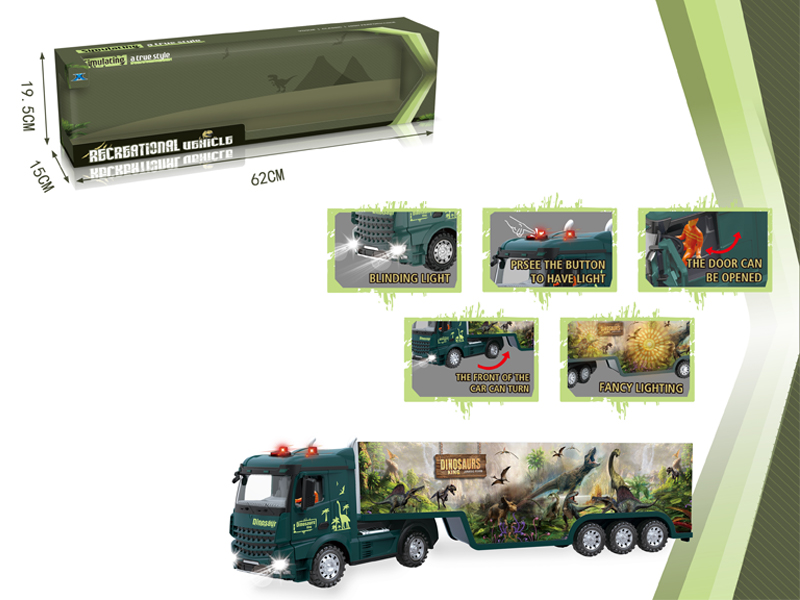 Friction Short Towing Dinosaur Container Truck